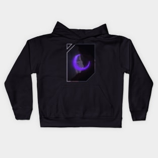 Purple - violet neon - electro moon Kids Hoodie